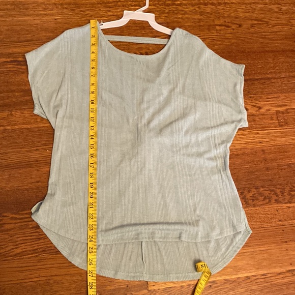 Blue Sage Open Back Ribbed Short Sleeve Top - Picture 16 of 16